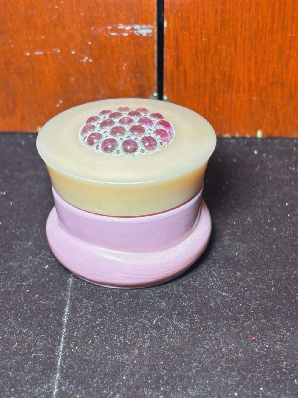 Small Round Pink Decorative Box with Pink Gem Top